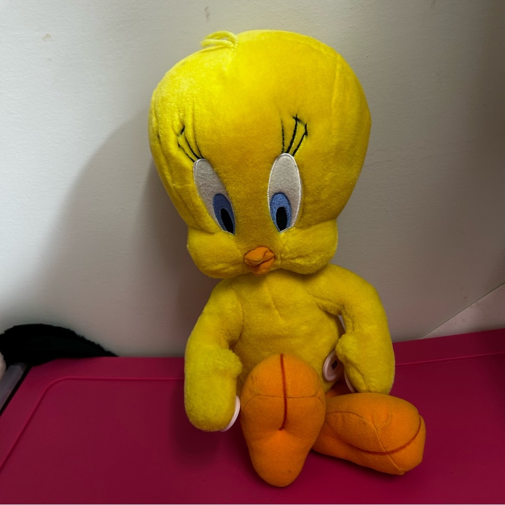 Warner Bros. Bright Yellow Tweety Plush with Orange Accents